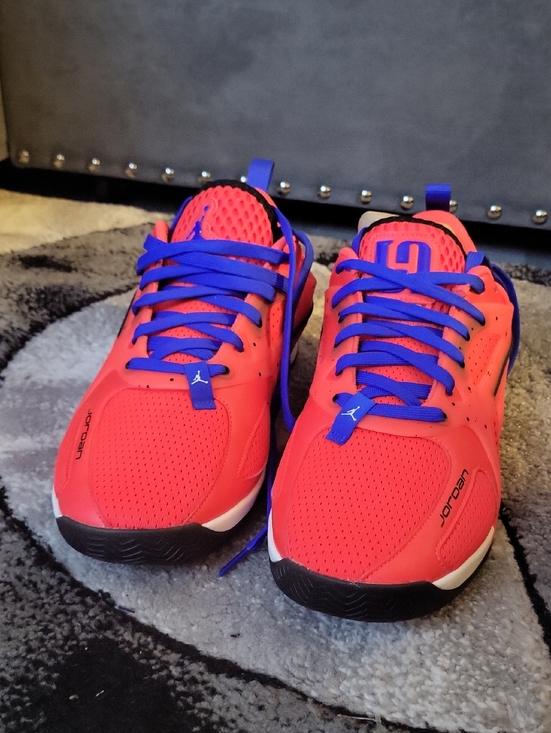 Jordan Other - Jordan Red Low-Top Sneakers with Blue Laces